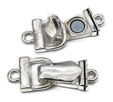 Fold Over Magnetic Clasps for Jewelry Making into Bracelets or Necklaces Silver Single Strand Closures with Magnets 9467