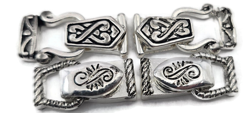 Mixed Silver Fold Over Magnetic Clasps - Great for Jewelry Making!