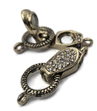 Magnetic Clasps in Light Bright Gold with Rhinestones for Single Strand Beading or Jewelry Making Projects into Bracelets or Necklaces