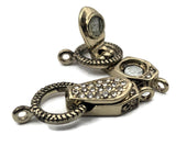 Magnetic Clasps in Light Bright Gold with Rhinestones for Single Strand Beading or Jewelry Making Projects into Bracelets or Necklaces