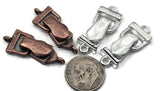 Copper and Silver Single Loop Magnetic Clasp Mix - Unique Magnetic Clasps for Jewelry Making
