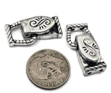 Magnetic Clasps for Jewelry Making, Bracelets or Necklaces  or Crafting in a fold Over Silver Design Pewter