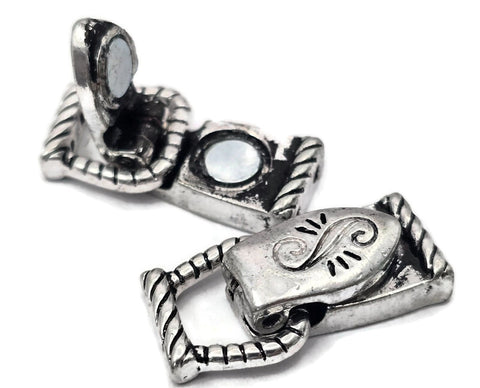 Magnetic Clasps for Jewelry Making, Bracelets or Necklaces  or Crafting in a fold Over Silver Design Pewter