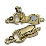 Single Loop - Silver - Gold  - Clasp Set - 7856 Gold and Dark Silver
