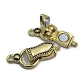 Single Loop - Silver - Gold  - Clasp Set - 7856 Gold and Dark Silver