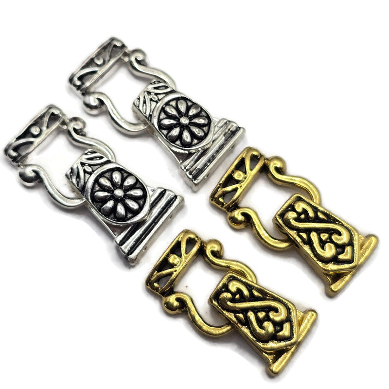 2 Hole Fold Over Magnetic Clasp Mix - Unique Magnetic Clasps for Jewelry Making Gold and Silver