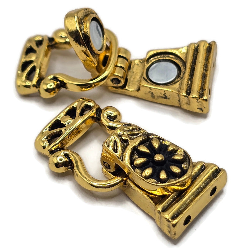 Magnetic Clasps Double 2-Strand Clasps in Gold for Beading, Jewelry Making, Crafting Bracelets or Necklaces 1213gld V2