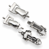 These bright silver fold-over magnetic clasps offer a secure and attractive closure option for handmade jewelry designs. Featuring a single-loop attachment on each end, they are ideal for bracelets, necklaces, and other single-strand projects. The fold-over cover helps reinforce the magnetic closure while maintaining a sleek appearance. Their polished silver finish coordinates beautifully with beads, chain, gemstones, and other jewelry making components.