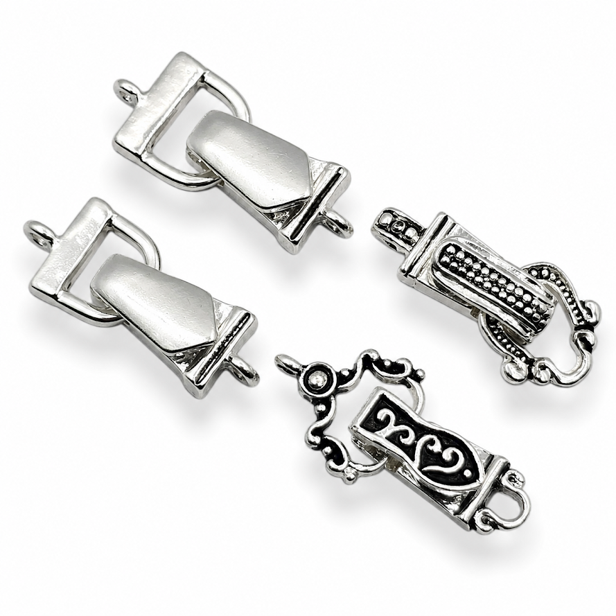 Silver Single Loop Magnetic Clasp Mix - Unique Magnetic Clasps for Jewelry Making