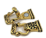 Mixed Silver and Gold Floral Fold Over Magnetic Clasps - Great for Jewelry Making!