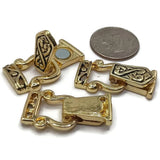 Fold Over Magnetic Clasps for Jewelry Making, Necklaces or Bracelets in Bright Silver and Bright Gold Celtic Style