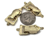 Looking for bracelet clasps that are easy and secure? These gold fold over magnetic clasps feature a protective cover that locks the magnet in place. Ideal as single strand clasps, they attach quickly using the end loop. Safer than toggles and simpler than lobster clasps, these secure magnetic closures keep jewelry on the wrist while adding a rich gold finish that elevates handcrafted designs.