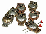 Slider Beads (6 pc) 2 hole beads Owl Beads Mixed Metal Beads Spacer Beads Silver Beads Copper beads 192-M11 FST