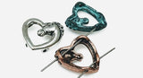 Slider Beads (12 pcs) Horse Beads Western Beads Heart Beads Flat Bracelet Making Beads Mixed Metal Spacer Beads Silver 207-N1