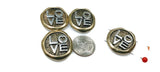 2 Hole Slider Beads (4 pc) Love Beads Pewter Silver Antique Silver Beads Sliderbeads Silver Beads Bracelet Beads Necklace Beads 285-N5