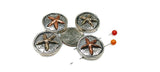 2 Hole Slider Beads (4 pc) Sealife Starfish Unqiue Coin Metal Beads for Jewelry Making for Necklace Bracelet Designs 288-M11