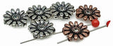 Slider Beads (6 pcs) 2 hole Beads Floral Flower Beads Mixed Metal Spacer Beads Silver Ornate Beads 197-M18