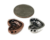 Slider Beads (14 pcs) 2 hole Beads heart Beads Mixed Metal Round Beads Spacer Beads Silver 168-N1