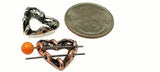 2 Hole Slider Beads (8 pc) Mixed Metal Heart Beads Spacer Beads Bracelet Beads 4 hole beads Jewelry Making Beads 223-N1