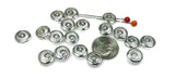 Statement rounds, light and comfortable: silver swirl 2 hole slider beads with domed tops and smooth sides. String between seed beads for neat spacing, or stitch directly into bead‑woven bracelets. Great for men’s and women’s styles alike. Pair with leather cord, stainless chain, or elastic for stretch stacks. Reliable jewelry findings for everyday wear.
