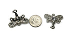 Connector Dragonfly Beads (8 pc) in Silver that are Great for Beading, Bracelet and Necklace Design and Crafting with Rhinestone 232-H8