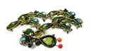 2 hole slider beads (Qty 6) Olivine Beads Antique Gold Beads Focal Beads Floral Beads Flower Beads Olive Beads Bracelet Beads 282-N12 FST