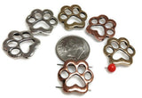 2 Hole Slider Beads (6 pc) Paw Print Beads Spacer Beads Unique Beads Metal Beads Double Strand Beads Sliderbeads Silver Beads 308-M7 FST