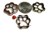 2 Hole Slider Beads (6 pc) Paw Print Beads Spacer Beads Unique Beads Metal Beads Double Strand Beads Sliderbeads Silver Beads 308-M7 FST