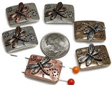 2 hole slider beads (Qty 6) Dragonfly Beads Dragonflies Rectangle Beads Spacer Beads Jewelry Making Beads Bracelet Beads 325-M9 FST