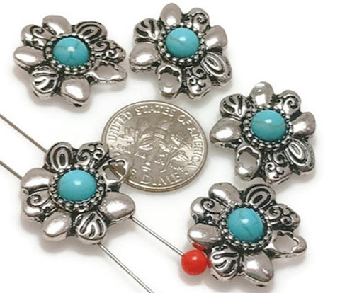 Slider Beads (Qt 5) Foral Beads Flower Beads Western Beads 2 hole Slider Beads bracelet beads Spacer beads Focal Beads 358-M11 FST