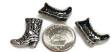 2 hole slider beads (Qty 14 ) Western Beads Cowboy Boot Beads Unique Beads Rectangle Beads Silver Beads Bracelet Beads 311-M15 FST