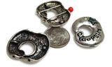 2 hole slider beads (Qty 6) Wisdom Beads Inspirational Beads Unique Beads Silver Beads Bracelet Beads Necklace Beads 318-N5 FST