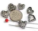 2 Hole Slider Beads (Qt 18) Heart Beads 2 hole Slider Beads bracelet beads Metal Beads 4 hole beads Spacer Beads flat Beads 399-M1