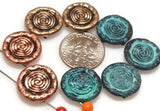 Slider Beads (8 pc) 2 hole beads Spacer Beads Sliderbeads Bracelet Beads Flat Beads Coin Beeads Swirl Beads 423-M18