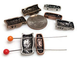 2 Hole Slider Beads (Qty 18) Owl and Inspirational Mixed Metals Great for Bracelet Designs 452-M7 FST