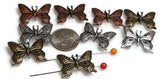 Celebrate growth and freedom through design with these two‑hole butterfly slider beads. Crafted in ornate detail, each bead features cutout wings in antique brass, copper, or silver finishes. Dual stringing holes ensure perfect placement for bracelets, chokers, or double‑strand necklaces. Ideal as symbolic focal beads, they suit artisan, vintage, bohemian, or nature‑inspired jewelry projects that require lasting beauty.