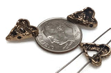 Slider Beads (24 pcs) 2 hole Beads heart Beads Mixed Metals for Jewelry Making 460-M7