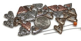 Slider Beads (24 pcs) 2 hole Beads heart Beads Mixed Metals for Jewelry Making 460-M7