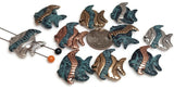 2 hole slider beads in a fish design