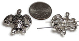 2 hole Slide Beads (10 pcs) Slider Beads Silver Turtles - Great for Bracelet and Other Jewelry Designs 477-M14