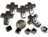 Slider Beads (10 pcs) 2 hole Silver Cross Beads- Great for Bracelet and Other Jewelry Designs 471-M5