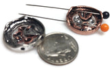 Slider Beads (Qty 5) 2 hole slider beads Metal Beads Spacer Beads Focal Paw Print Beads 485-F13 FST