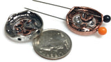 Slider Beads (Qty 5) 2 hole slider beads Metal Beads Spacer Beads Focal Paw Print Beads 485-F13 FST