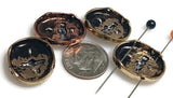Slider Beads (Qty 5) 2 hole slider beads Metal Beads Spacer Beads Focal Paw Print Beads 485-F13 FST