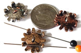 Slider Beads (6 pcs) 2 hole Beads Floral Flower Beads Mixed Metal Spacer Beads Silver Ornate Beads 520-M18