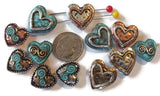 Slider Beads (Qt 12) Heart Unique Beaded Designs 2 hole Beads - Great for Jewelry Making and other crafting 531-M11 FST