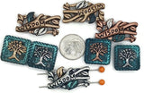 Slider Beads (8 pc) eternal life tree "wisdom" 2 hole beads Spacer Beads Sliderbeads Bracelet Beads Flat Beads Inspirational Beads 550-M11