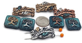 Slider Beads (8 pc) eternal life tree "wisdom" 2 hole beads Spacer Beads Sliderbeads Bracelet Beads Flat Beads Inspirational Beads 550-M11