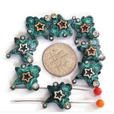 2 Hole Slider Beads (8 pc) Spacer Beads Star beads Rhinestone beads Sliderbeads Bracelet Beads Flat Beads 401-M1