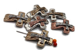 2 hole slider beads (Qt 6) Cross Metal Beads that are Perfect for Jewelry Making and Designing for Necklaces and Bracelets 535-M18